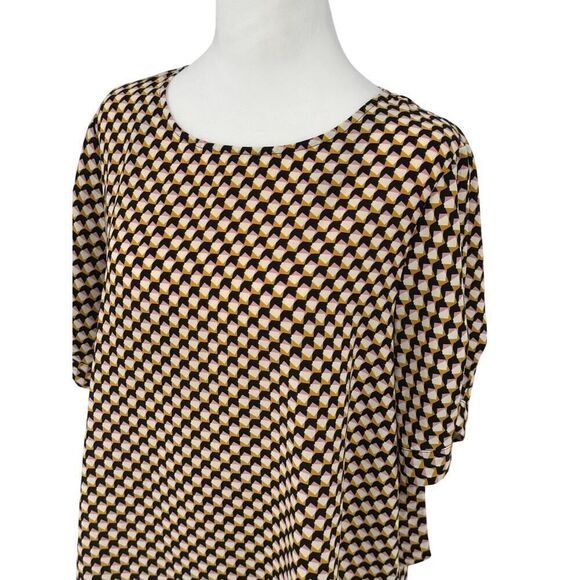 Everleigh Geometric Print Blouse Women’s Size M Abstract Mod Pattern - Picture 1 of 11